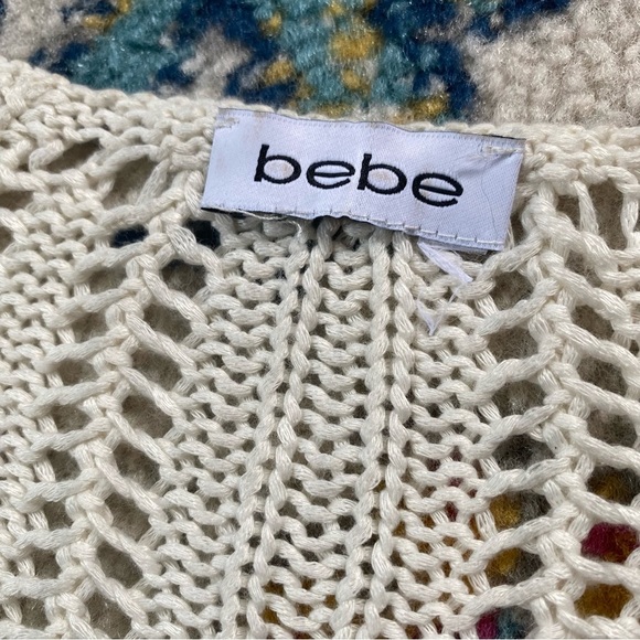 Vintage Y2K Bebe Crochet V Neck Short Sleeved Cover Up Mini Dress Size S/M - Picture 6 of 7